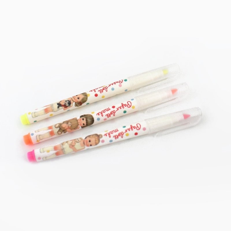 afrocatレトロな人形QQの蛍光ペングループ（3色） - 芽、AFC69598 - その他のペン - プラスチック 多色