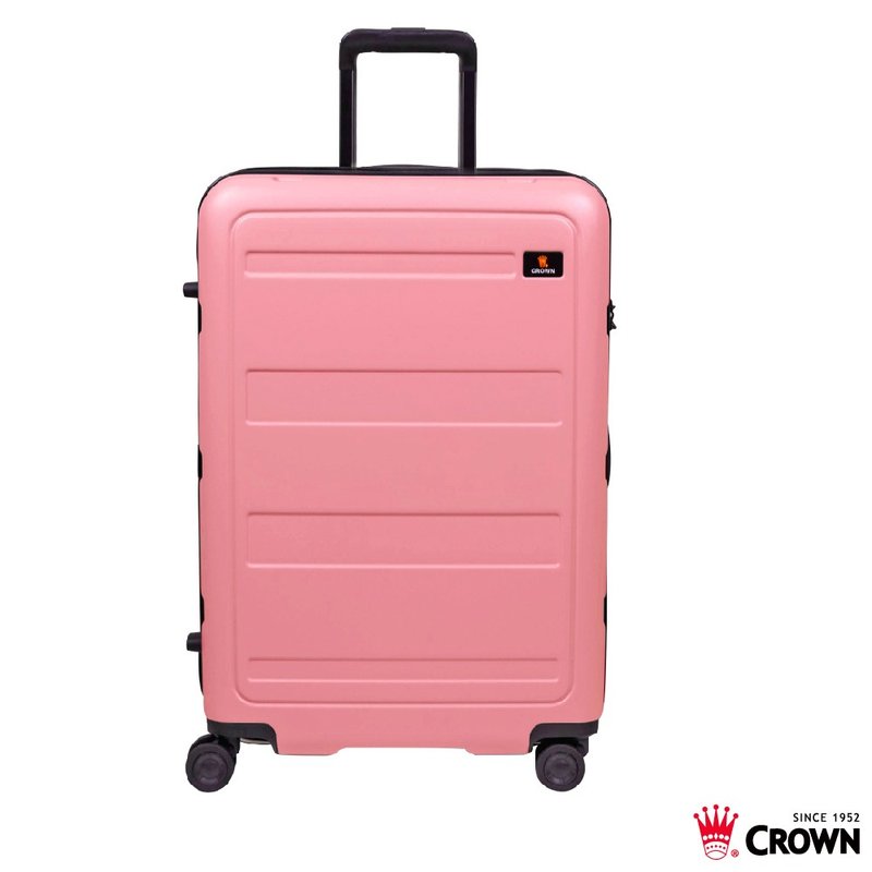 【CROWN】防盜拉鍊 29吋 行李箱  髮絲紋路 粉色霧面 - 行李箱/旅行袋 - 塑膠 粉紅色