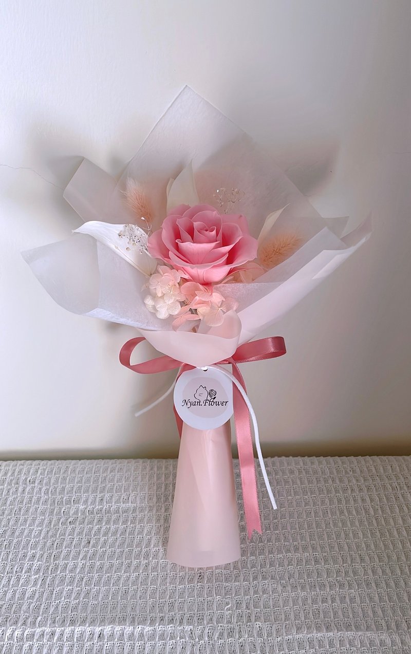 [Customized order] Single everlasting flower bouquet/medium - Dried Flowers & Bouquets - Plants & Flowers Pink