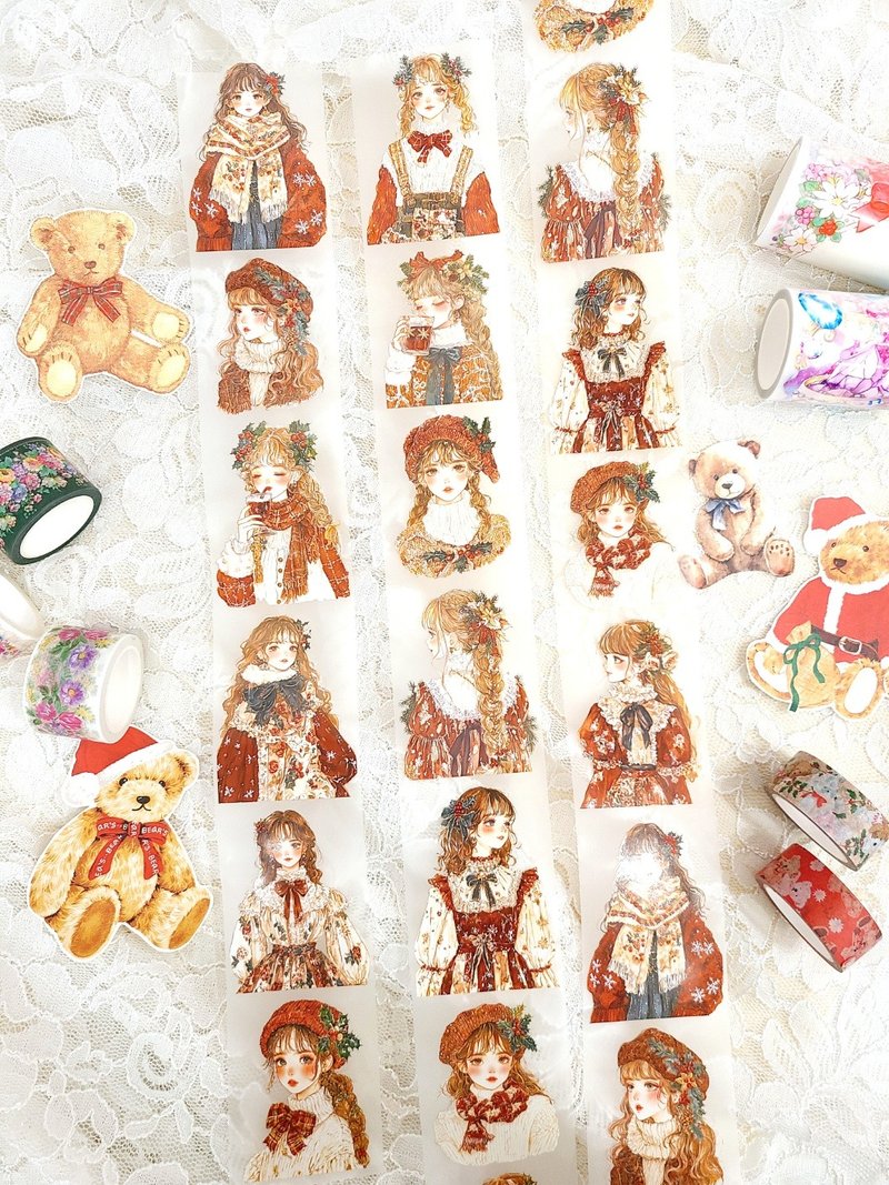 Christmas girl ver.2 6CM PET masking tape - Washi Tape - Paper 