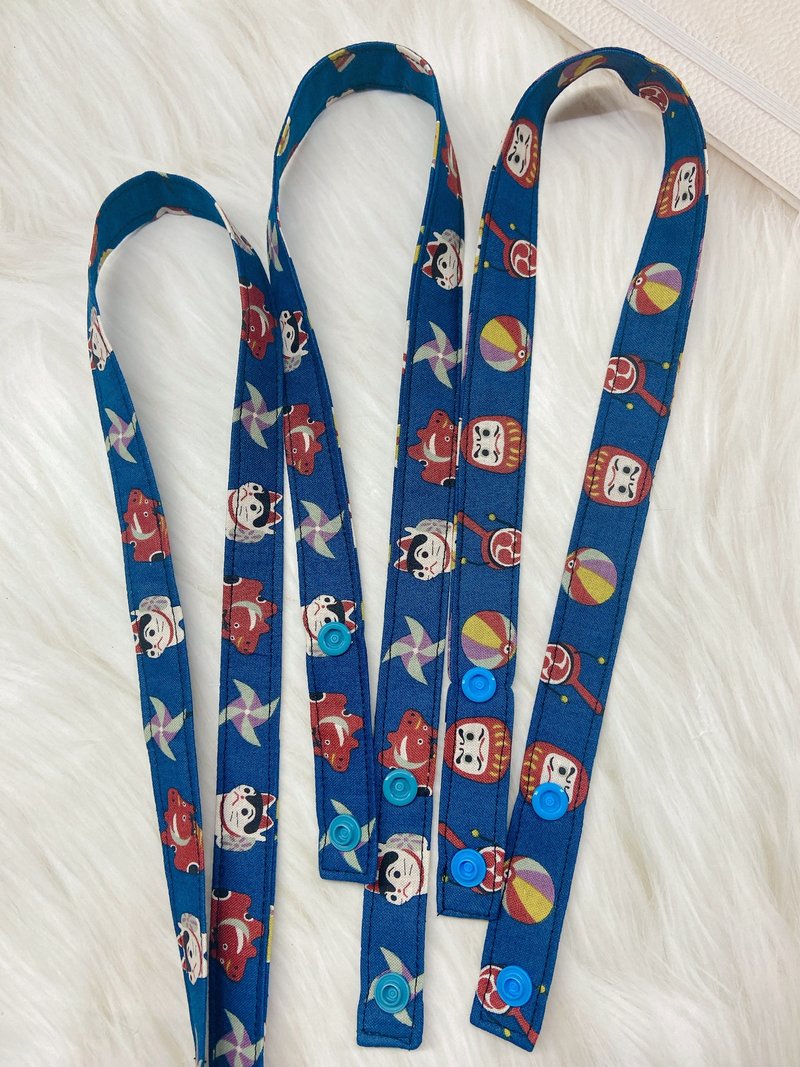 PJ handmade [Japanese Guardian] Anti-epidemic children's mask lanyard - Face Masks - Cotton & Hemp Blue