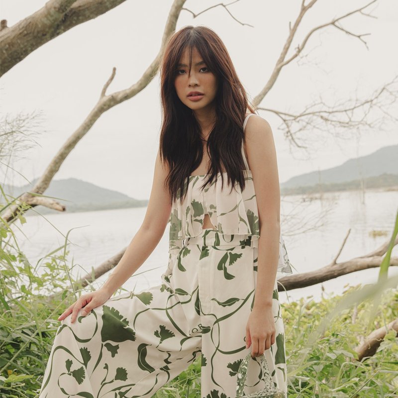 'Vane' - Ruffle bandeau top in Sunrise Garden (CRBW142) - 女泳衣/比基尼 - 其他材質 