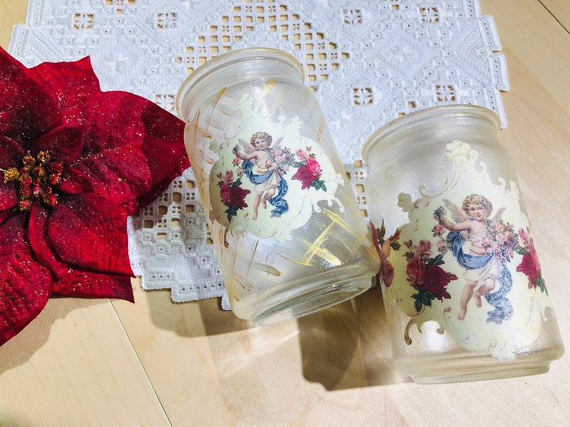 Christmas Angel Sealed Jar Glass Candy Jar Seasoning Jar Tea Jar Butterfly Kubot Paper Collage - Food Storage - Glass Transparent