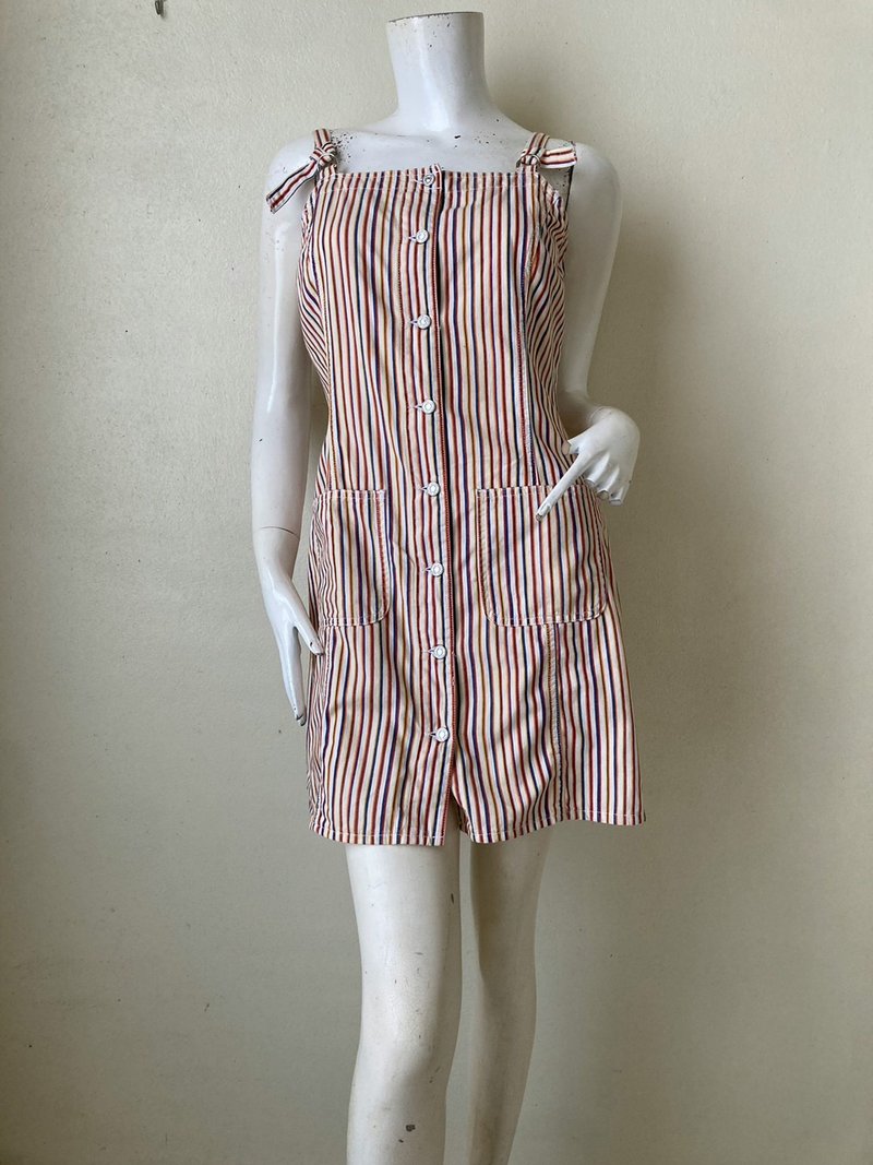 Of Benetton Made in Italy Vintage Bright Multicolor Over all Dress Size M - 洋裝/連身裙 - 棉．麻 