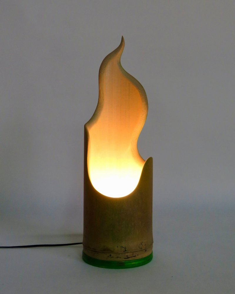 Firelight - ゆっくりと動作する手作りの LED Guizhu ナイトライト - 照明・ランプ - 竹製 グリーン