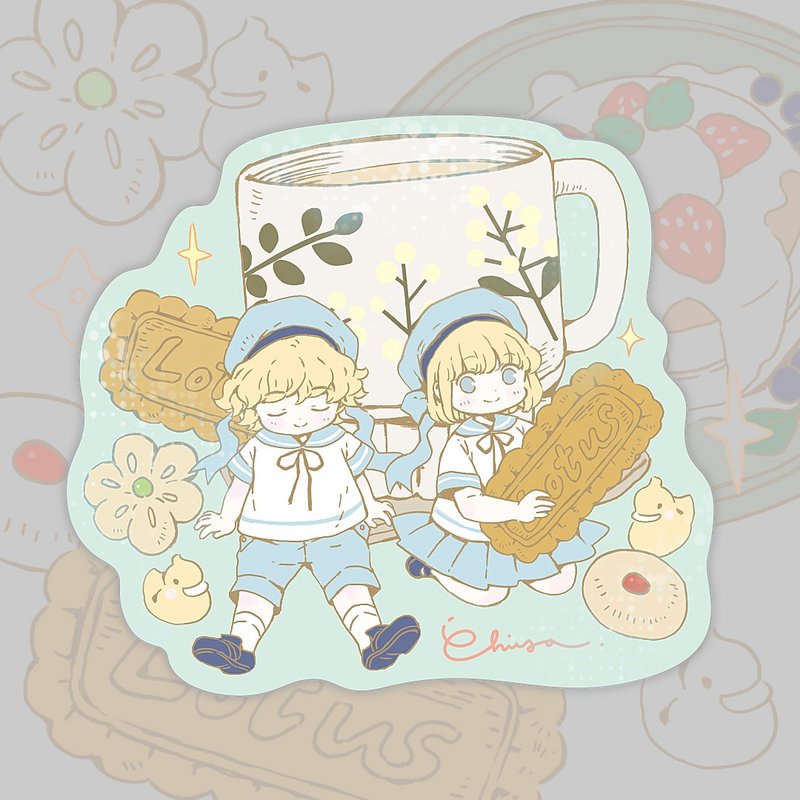 預購 Chiya 圓點閃閃貼紙 Coffee Time Sweet Time - 貼紙 - 防水材質 