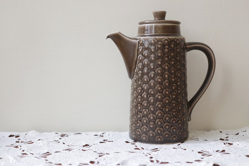 丹麥棕花Umbra咖啡可可高壺 - 咖啡壺/咖啡周邊 - 陶 咖啡色