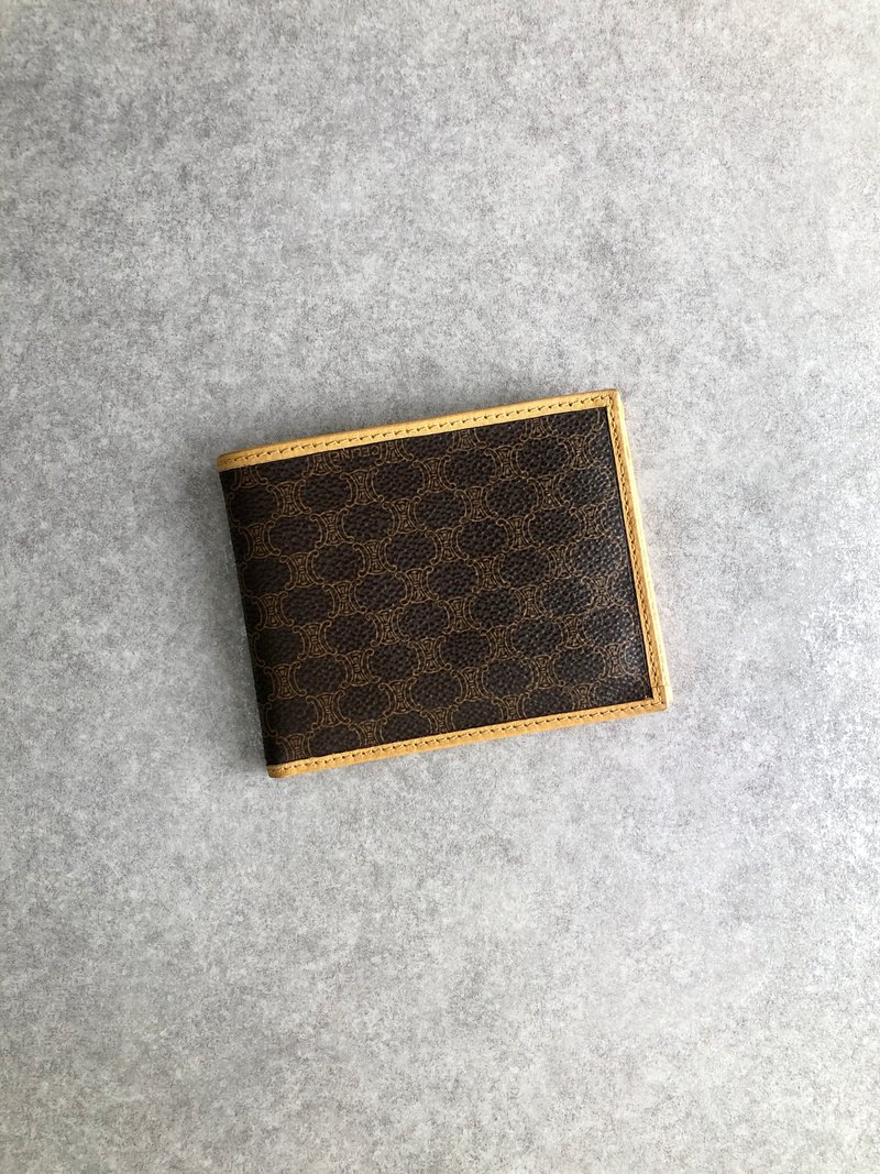 【 日本直送　名牌中古包 】CELINE セリーヌ マカダム 財布 ブラウン PVCレザー 二つ折り vintage ヴィンテージ オールド nkdcjh - 錢包/皮夾/長短夾 - 防水材質 咖啡色
