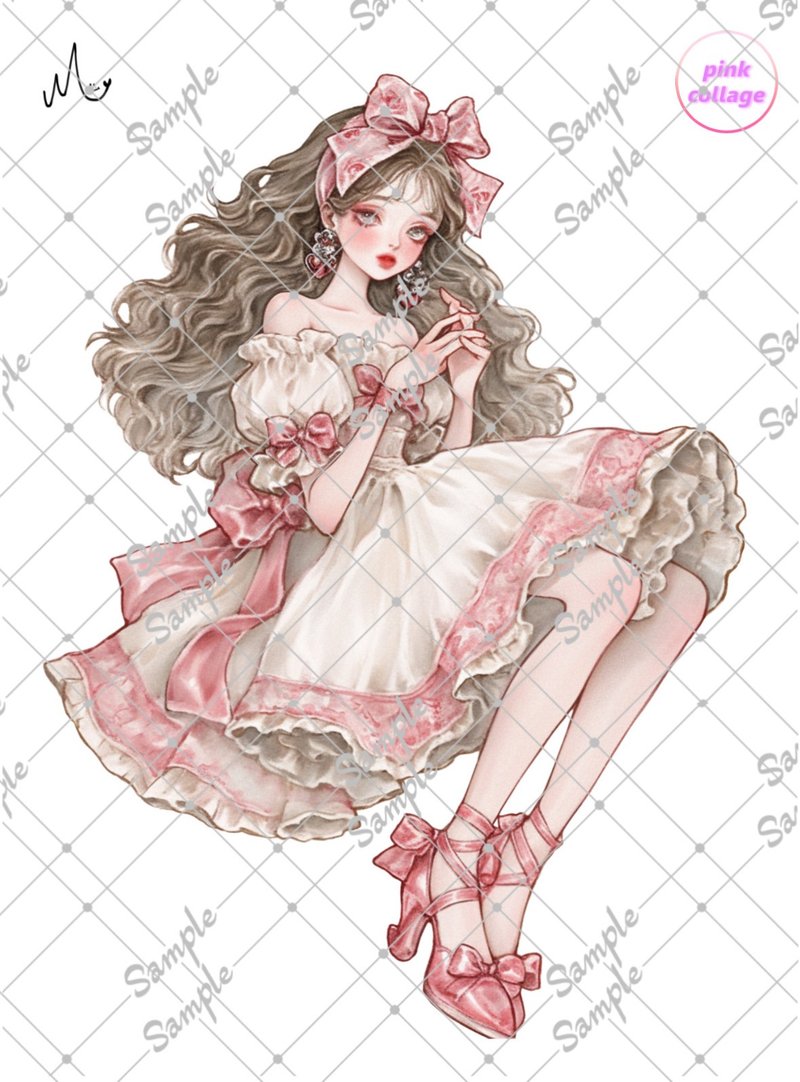 オリジナル人物ステッカー期間限定pinkシリーズ9月10日まで - 貼紙 - 紙 