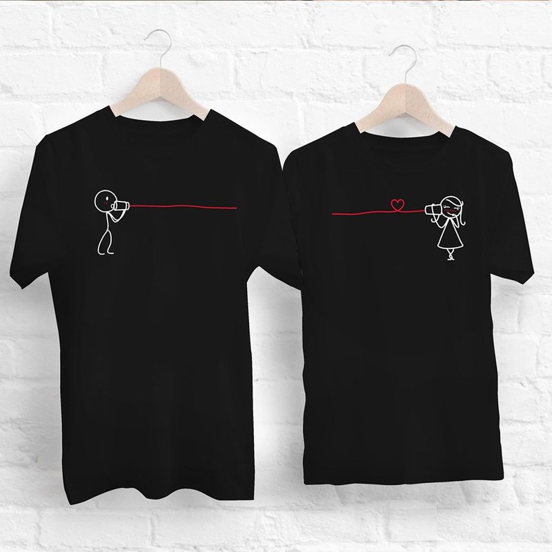 Canphone black T-shirt - 帽T/大學T - 棉．麻 黑色