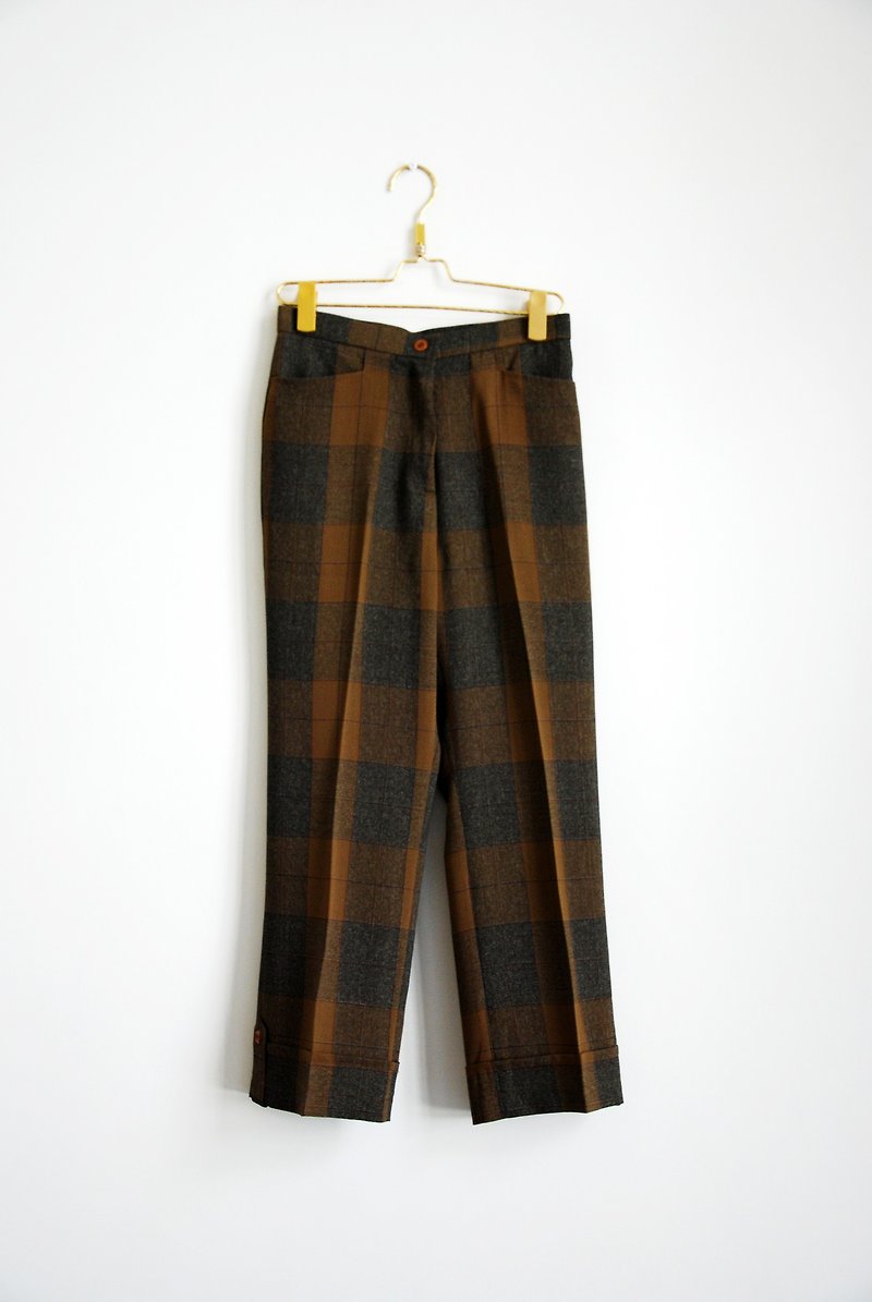 Vintage plaid trousers - กางเกงขายาว - วัสดุอื่นๆ 