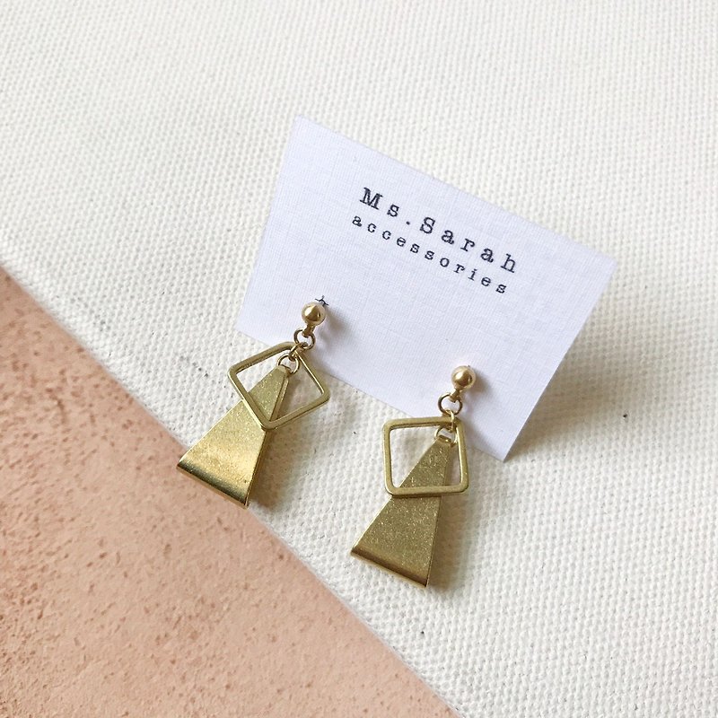 Kaleidoscope Bronze earrings _ (folder can be changed) - Earrings & Clip-ons - Copper & Brass Gold