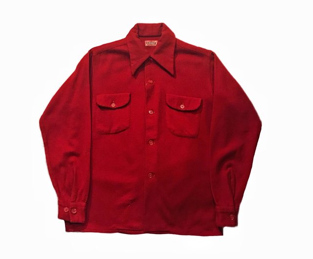 Vintage 50s 60s Campus Wool Shirt Vintage dark red wool shirt