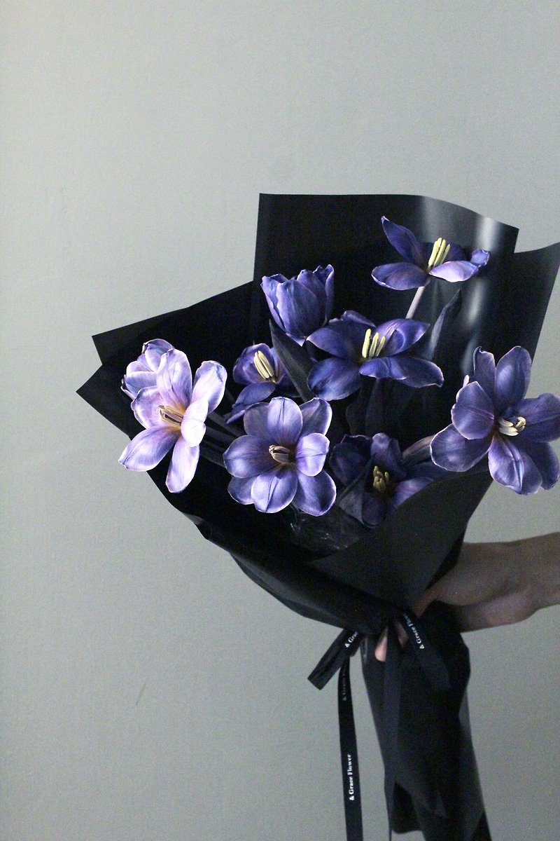 【Violet Garden】花束/生花/誕生日フラワーセレモニー/告白フラワーセレモニー - ドライフラワー・ブーケ - 寄せ植え・花 パープル