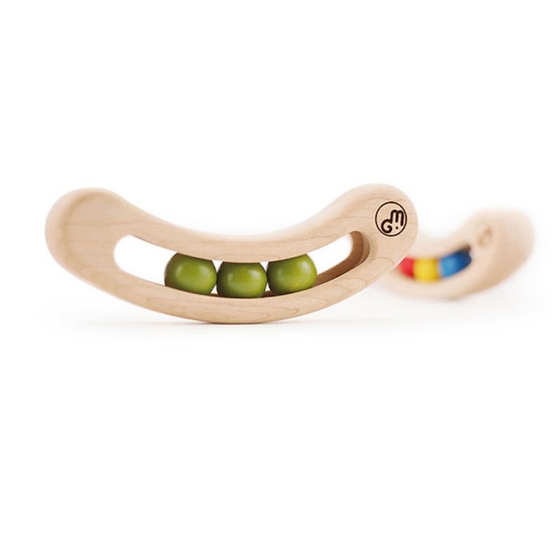 【Mastro Geppetto】Japanese Log Coordinated Development Toy - Pea Pod (Two Colors) - ของเล่นเด็ก - ไม้ หลากหลายสี