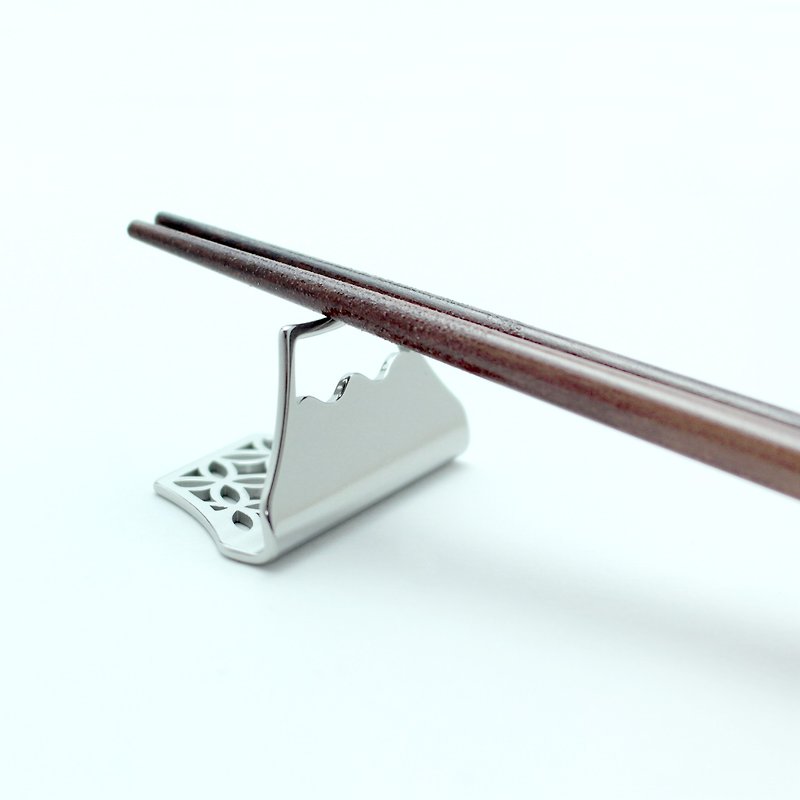 Chopstick rest 【Fuji / 七宝Shippo】 - Chopsticks - Other Metals Silver