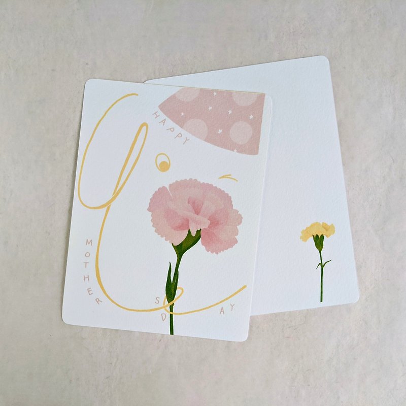 送你一朵小花 | 母親節卡片 | 永遠美麗 | 康乃馨 - 心意卡/卡片 - 紙 白色