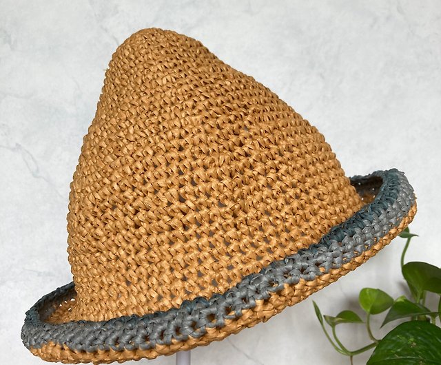 手作りの編まれた帽子エルフ帽子先のとがった帽子麦わら帽子防水 ...