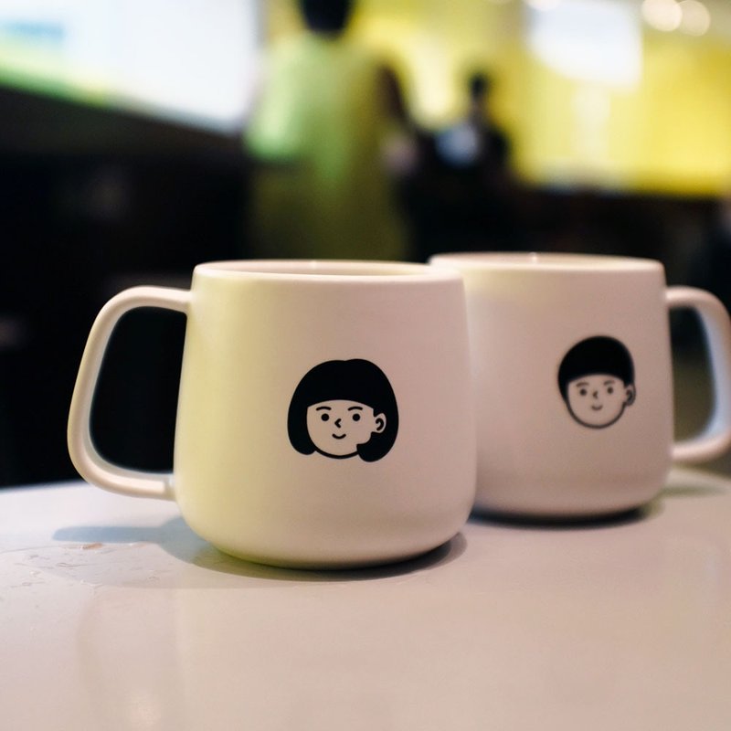 [24H Shipping to Taiwan with Free Shipping] Small Couple Ceramic Mug Salad Cup Set of 2 - แก้ว - ดินเผา 