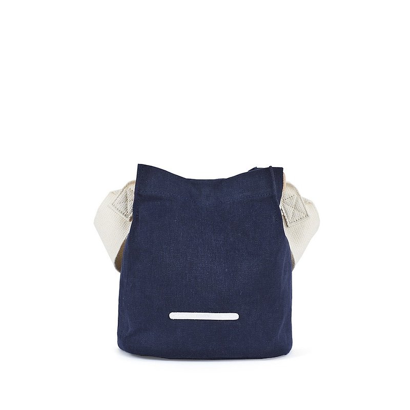 RAWROW-City Series-Canvas Bucket Bag (Small)-Navy Blue-RCR711NA - กระเป๋าแมสเซนเจอร์ - ผ้าฝ้าย/ผ้าลินิน สีน้ำเงิน