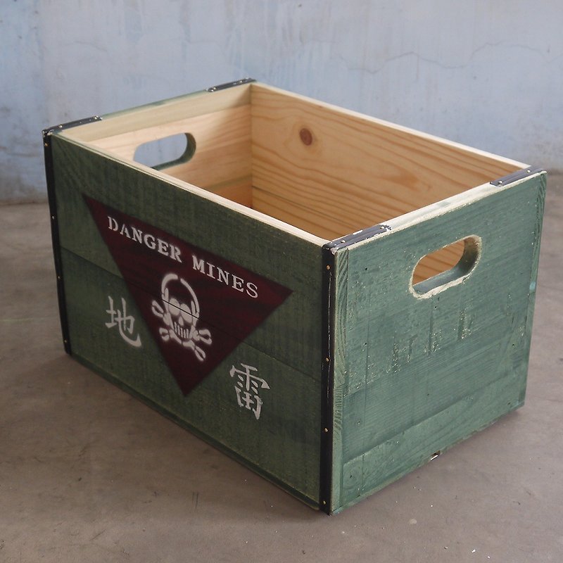 Re-engraved 1960s soda wooden box - mine - กล่องเก็บของ - ไม้ สีเขียว