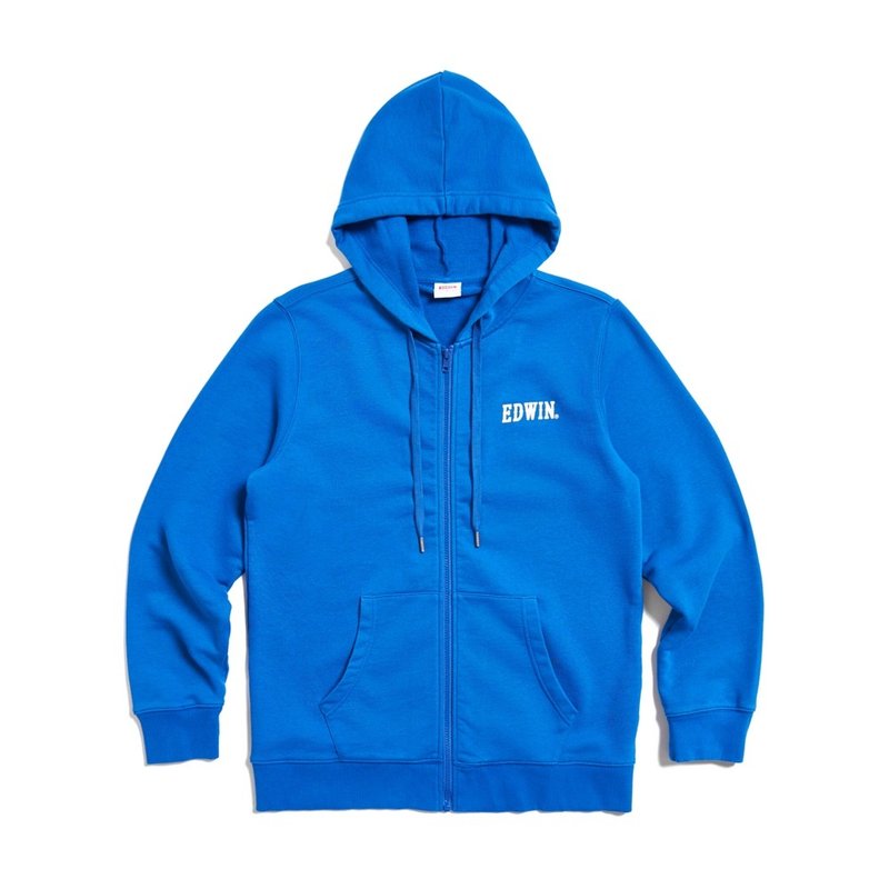 EDWIN Men's Hooded Jacket with Large Back Print (Blue) #Tops - Men's T-Shirts & Tops - Cotton & Hemp Blue
