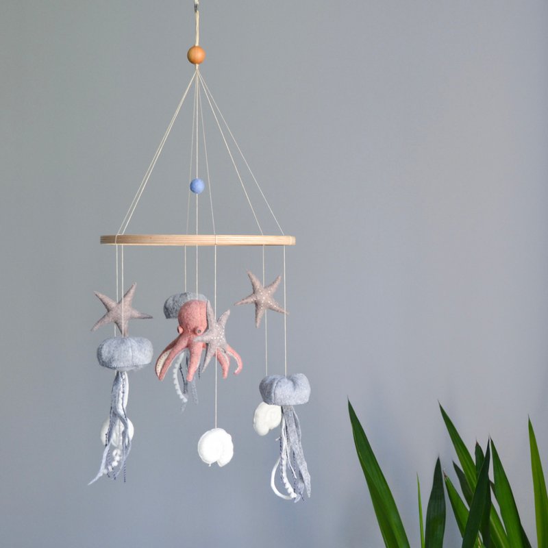 Octopus baby mobile, Nautical mobile, Newborn gift, Nautical crib