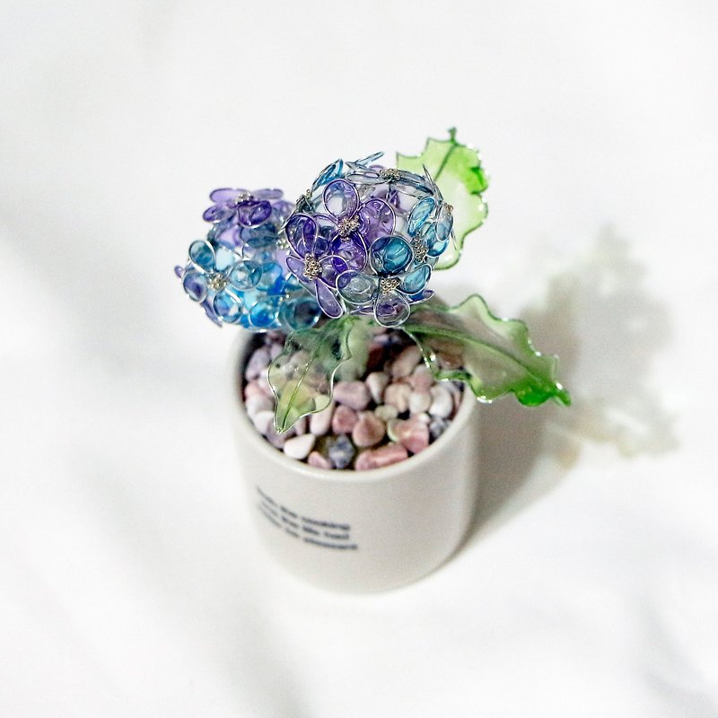 クリスタルフラワーホームオーナメント|日本の樹脂|小さな植物の装飾_リトルデイ - 置物 - レジン ブルー