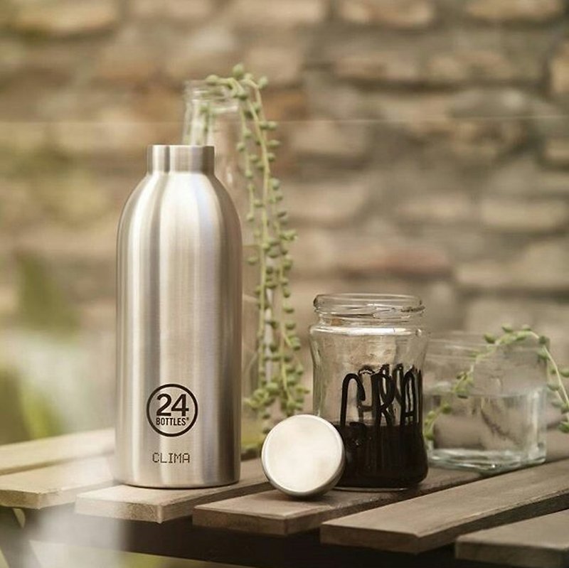 Italy 24Bottles [CLIMA Hot and Cold Insulation Series] Space Silver- Stainless Steel Bottle - Pitchers - Other Metals Silver