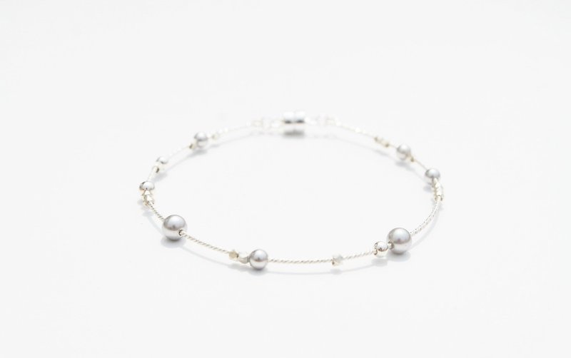 "Look at the starry series" Planet orbit semi-sterling silver bracelet - Bracelets - Gemstone 