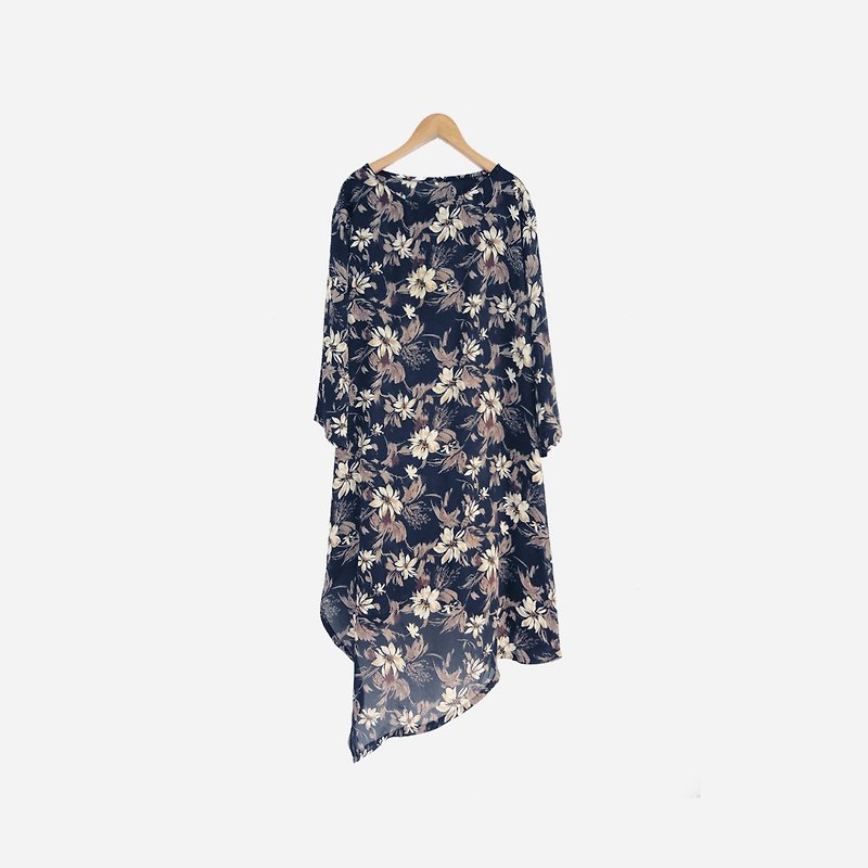 Dislocation vintage / irregular cut chiffon print dress no.850 vintage - One Piece Dresses - Polyester 
