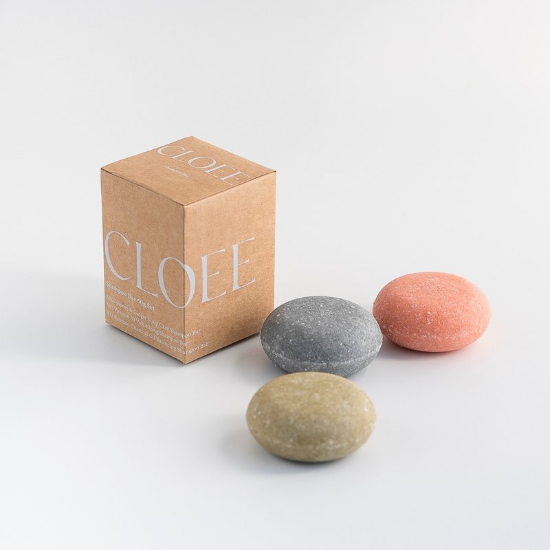 【CLOEE 洗髮餅】 60g 三入組-每款各一顆 Shampoo Bar 頭皮呵護 - 洗髮精/餅/皂 - 濃縮/萃取物 咖啡色