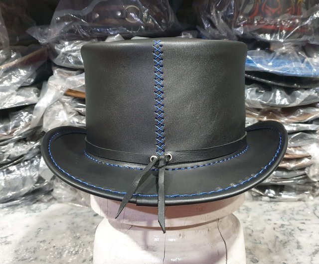スチームパンクコルセットピンチクラウンレザーシルクハット