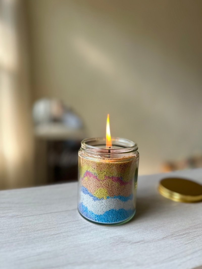 [Lesson.Flowers] Sand painting candles can be cultural coins, birthday gifts, candle experiences, bestie gifts, Valentine's Day - Candles/Fragrances - Wax 