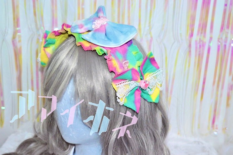 其他材質 髮帶/髮箍 多色 - Candy style headdress and ribbon set