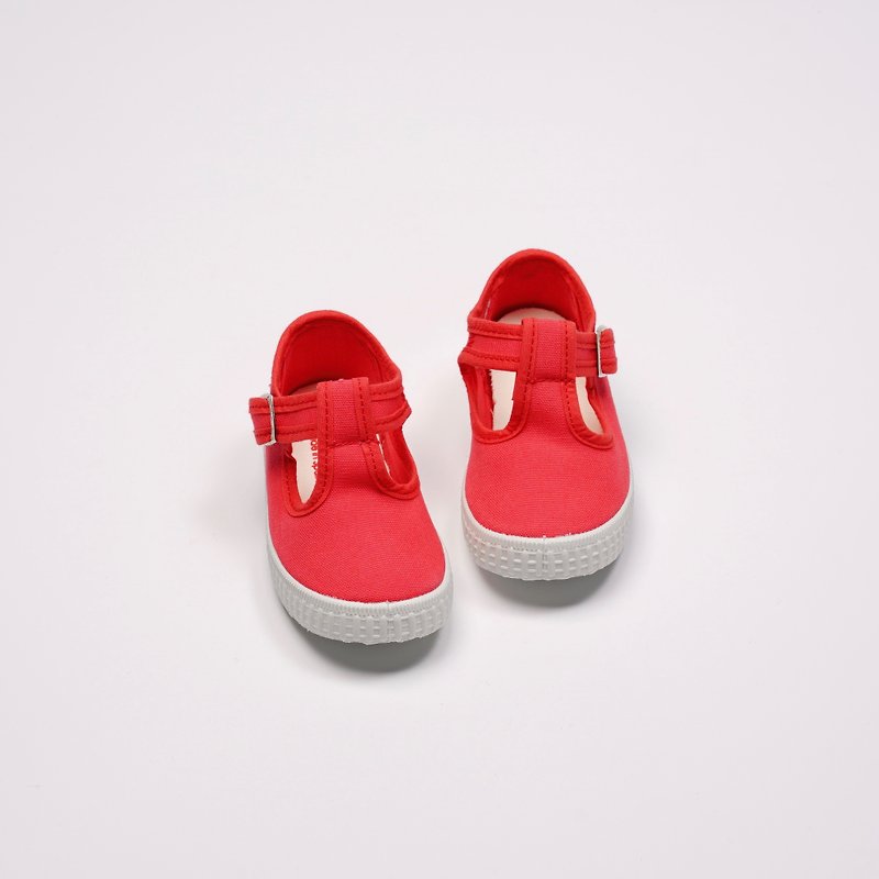 スペイン国立キャンバスシューズCIENTA 51000 06赤いクラシックファブリック子供靴T字型 - キッズシューズ - コットン・麻 レッド