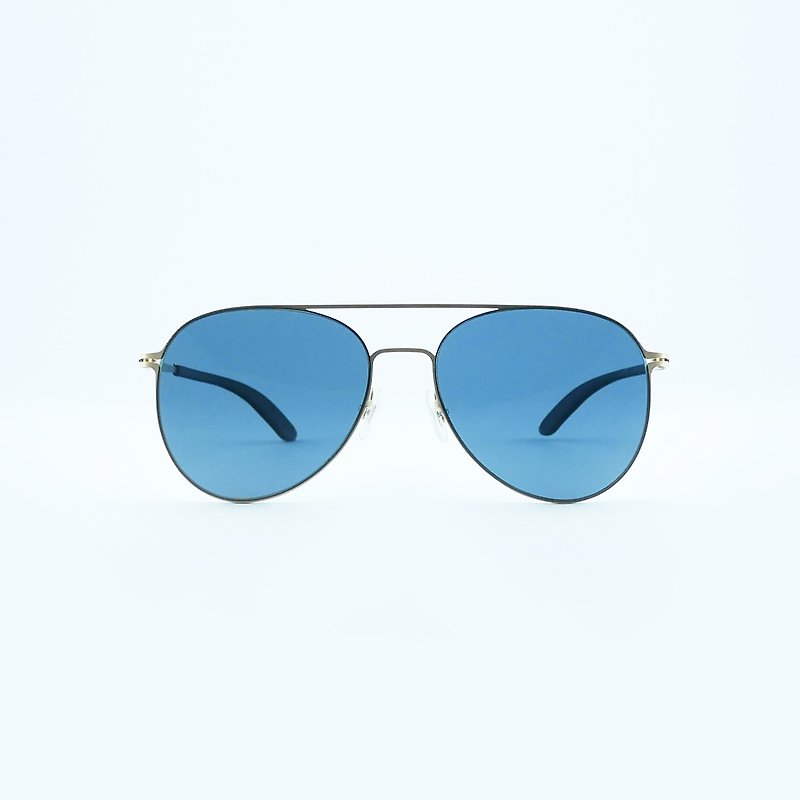 German Thin Steel / Classic Flying Sunglasses│ 【Screwless Design】 -Texture Matte Gun Silver - Glasses & Frames - Stainless Steel Silver