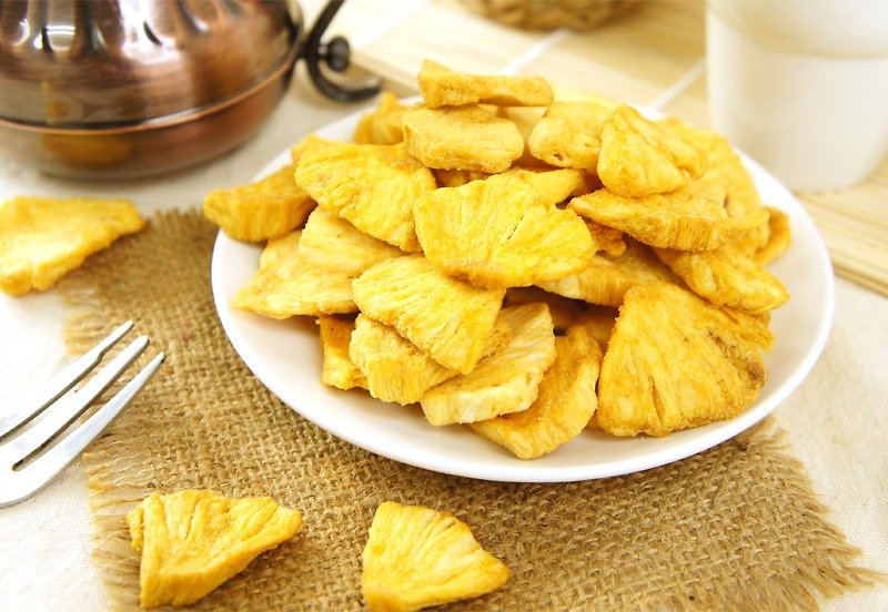 Afternoon snack light│Fresh fruit pineapple crisps (80g/pack) - ผลไม้อบแห้ง - อาหารสด 