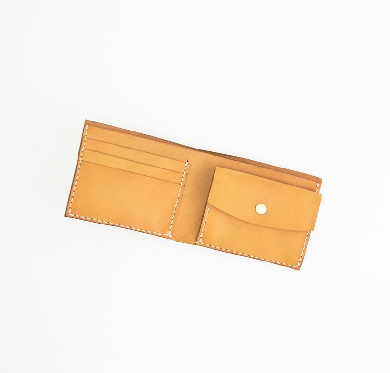 [Cash bag short clip/men's wallet/wallet] European vegetable tanned cowhide/customized lettering/multi-color optional - Wallets - Genuine Leather Multicolor