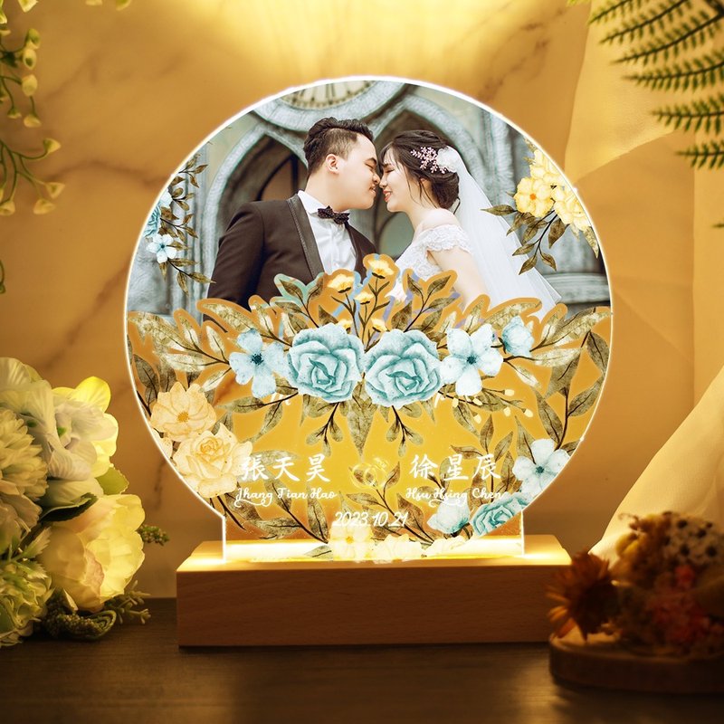 [MU Workshop] Brilliant Flower Language B/Customized Night Light/Book Date Night Light/Photo Night Light/ Acrylic Night Light - โคมไฟ - วัสดุอื่นๆ 