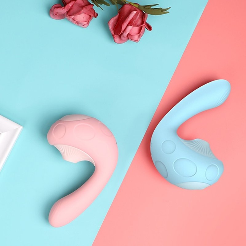 Leten 採蘑菇 3檔10頻加溫吮吸G點震動棒-櫻花粉 情趣用品 - 情趣用品 - 其他材質 粉紅色