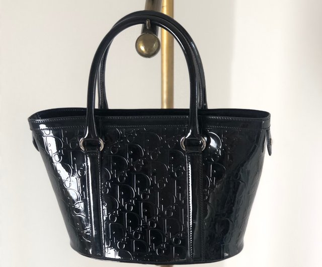 美品　クリスチャンディオール　ケース　トロッター　エナメル　黒 クリスチャンディオール Christian Dior トロッター エナメル