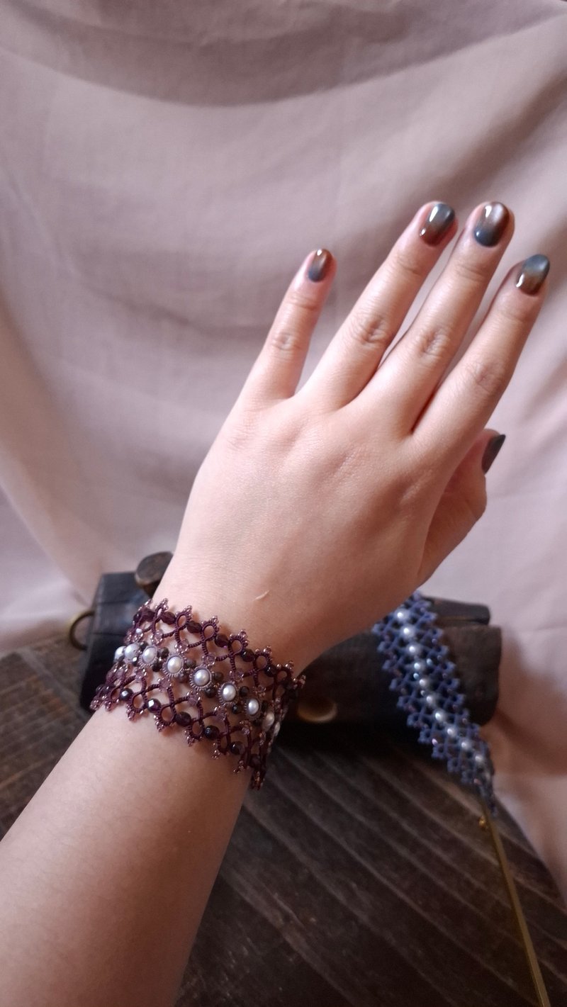 光映 原創梭編手鍊 - 手鍊/手環 - 棉．麻 紅色