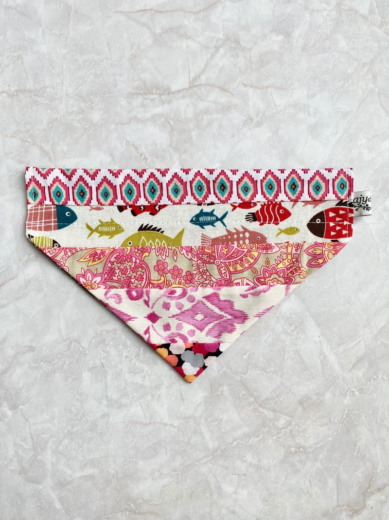 Slip-on pet bandana (L) - ชุดสัตว์เลี้ยง - ผ้าฝ้าย/ผ้าลินิน สึชมพู