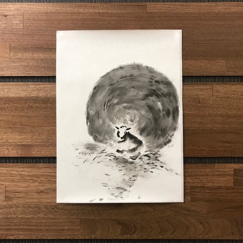 山水、花鳥、鶴、動物、 ￼書道、￼水墨画などなど　まとめ売り￼￼￼￼ 北海道動物の帯広動物園水墨画は毎日 - ショップ BA,TU ポスター