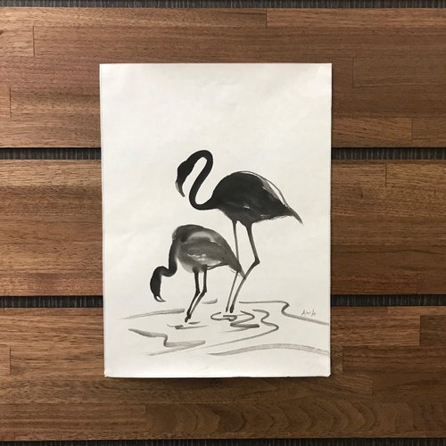 山水、花鳥、鶴、動物、 ￼書道、￼水墨画などなど　まとめ売り￼￼￼￼ 海鶴蟠桃図 #アート #日本画 #南画 #水墨画 #水墨画家 #岡原大崋