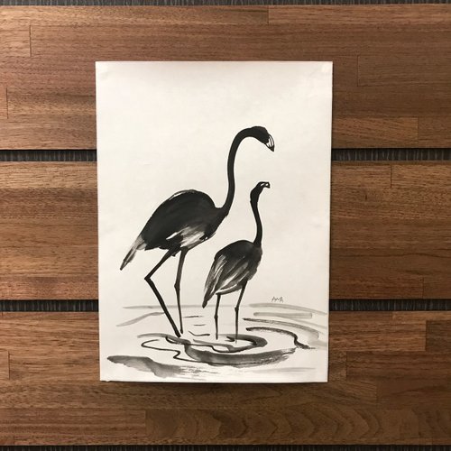 山水、花鳥、鶴、動物、 ￼書道、￼水墨画などなど　まとめ売り￼￼￼￼ 北海道動物の帯広動物園水墨画は毎日 - ショップ BA,TU ポスター