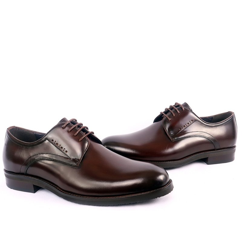 sixlips British elegant rendering of Derby shoes coffee - รองเท้าหนังผู้ชาย - หนังแท้ สีนำ้ตาล