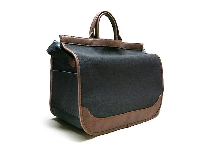 Journey travel big bag ~ heavy baking gray - กระเป๋าแมสเซนเจอร์ - ผ้าฝ้าย/ผ้าลินิน สีเทา