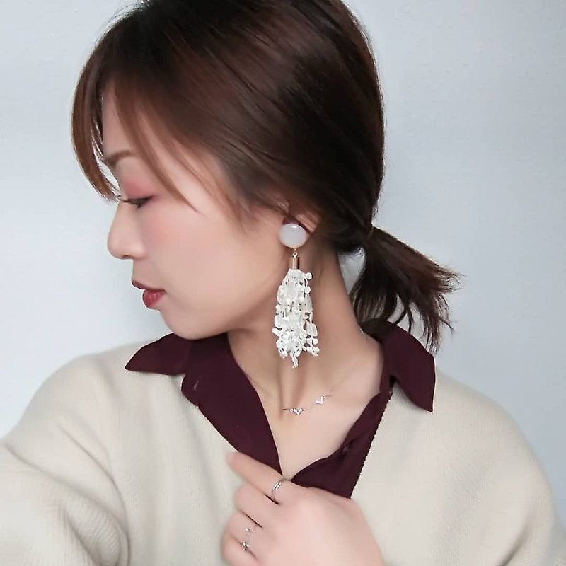 日本手工親子款浪漫公主耳環套組(耳夾&耳針) - 耳環/耳夾 - 樹脂 